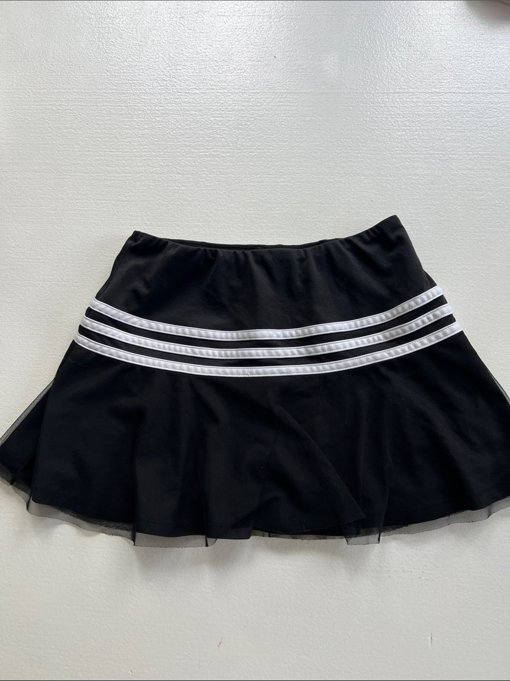 adidas Black Skater Skirt with White Triple Stripe